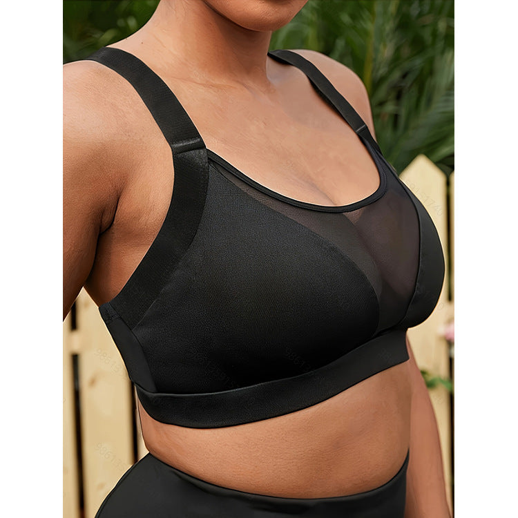 Plus Size Sports Bra Shockproof Beauty Back Mesh Stitching Vest Bra Sports Underwear Women