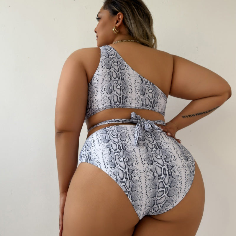 Voidsy curve Bikini Sexy Snakeskin Two Piece Set Swimsuit Swimwear