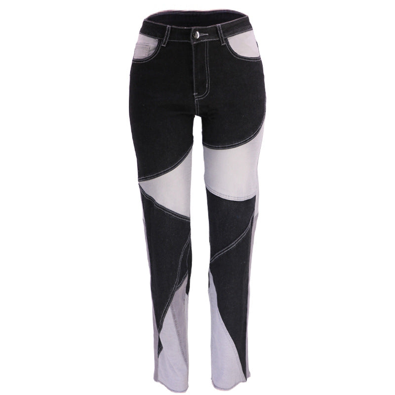 Denim Block Patchwork Jeans
