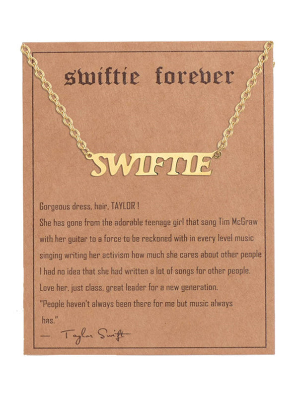 New fashionable golden letter golden number pendant clavicle chain