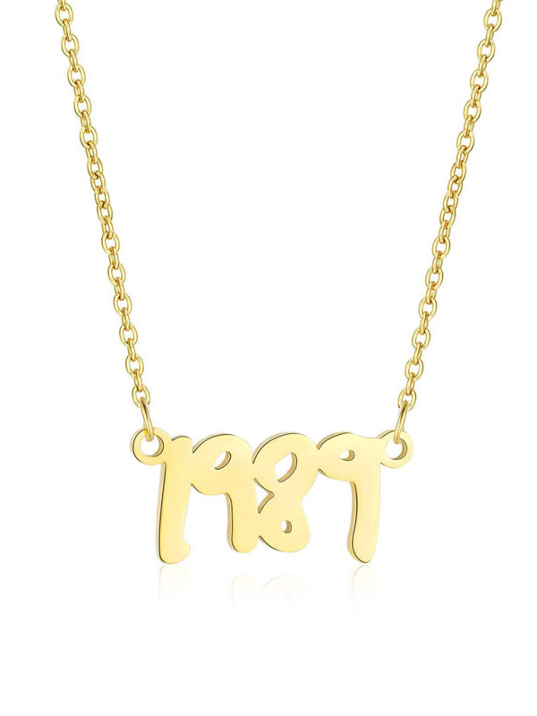New fashionable golden letter golden number pendant clavicle chain