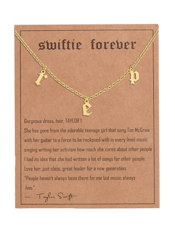 New fashionable golden letter golden number pendant clavicle chain