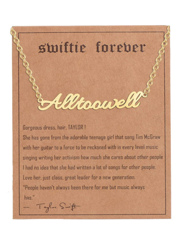 New fashionable golden letter golden number pendant clavicle chain