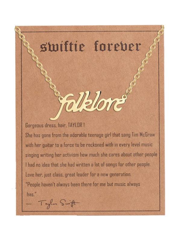 New fashionable golden letter golden number pendant clavicle chain