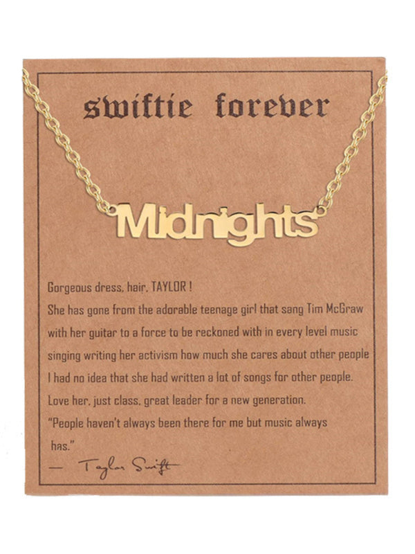 New fashionable golden letter golden number pendant clavicle chain