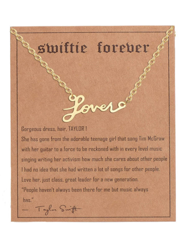 New fashionable golden letter golden number pendant clavicle chain