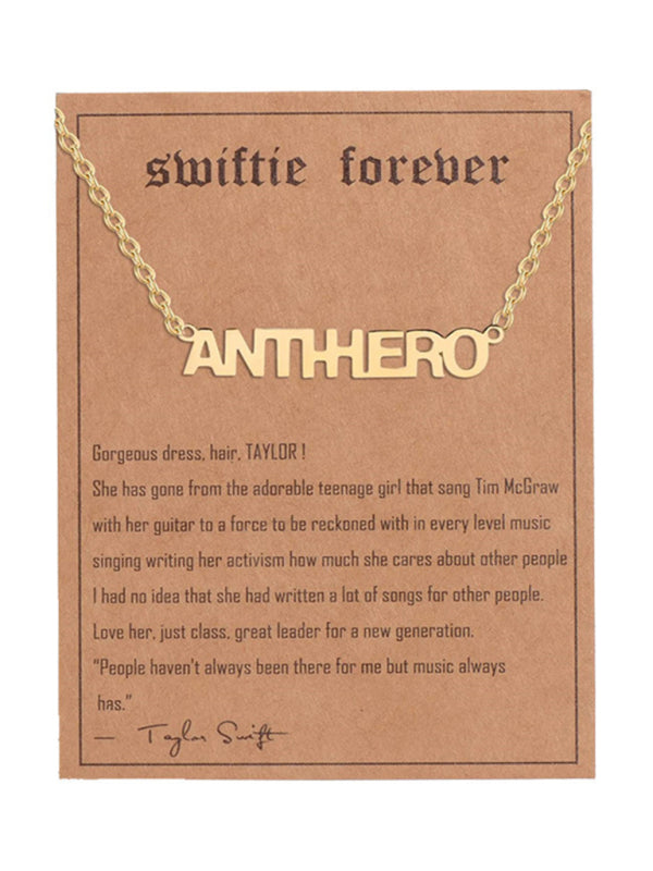 New fashionable golden letter golden number pendant clavicle chain