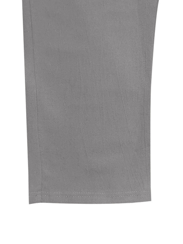 Men's Loose Casual Relaxed Straight Linen Naples Gurga Breathable Trousers