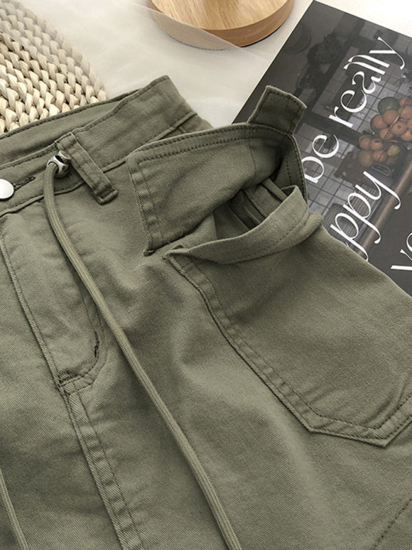 Voidsy high waist denim hip-covering skirt