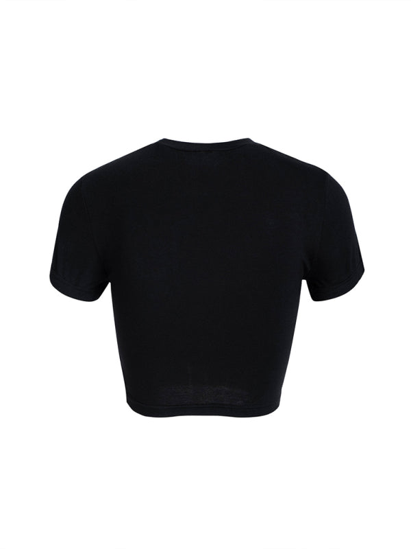 cropped short-sleeved top