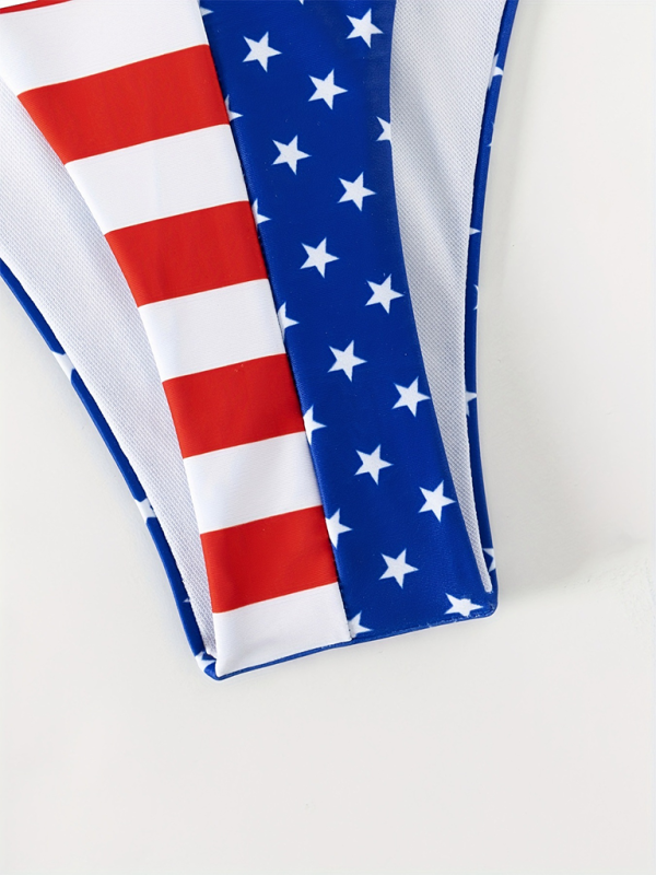 Voidsy Independence Day Flag Printed Yarn Three-piece Set