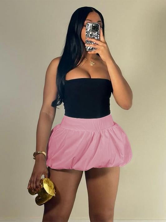 Voidsy bubble skirt high waist ultra short skirt