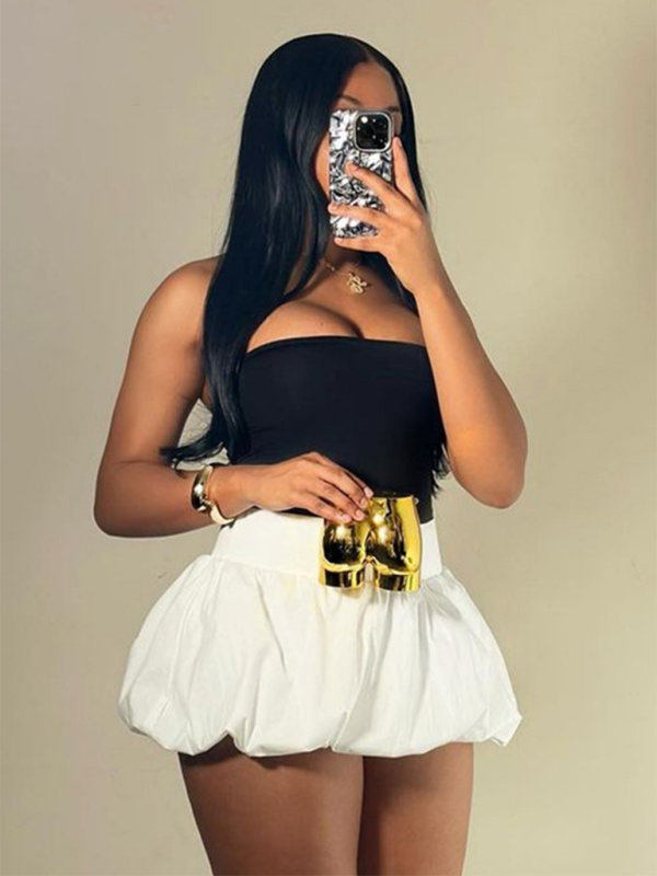 Voidsy bubble skirt high waist ultra short skirt
