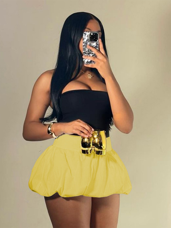 Voidsy bubble skirt high waist ultra short skirt