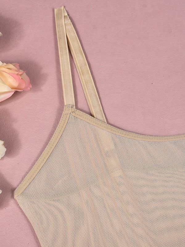 Sexy suspender mesh Voidsy dress sexy suit