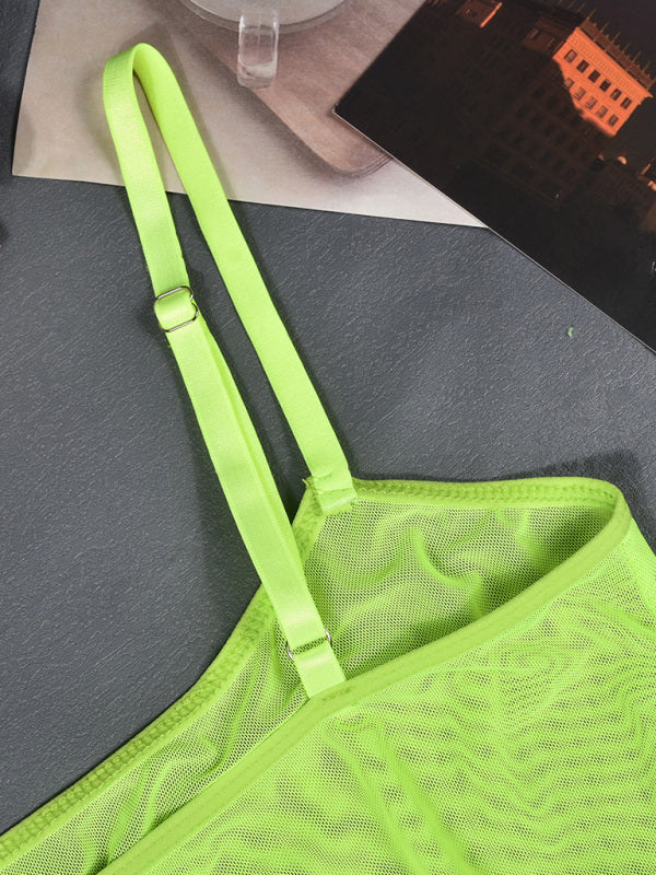 Sexy suspender mesh Voidsy dress sexy suit