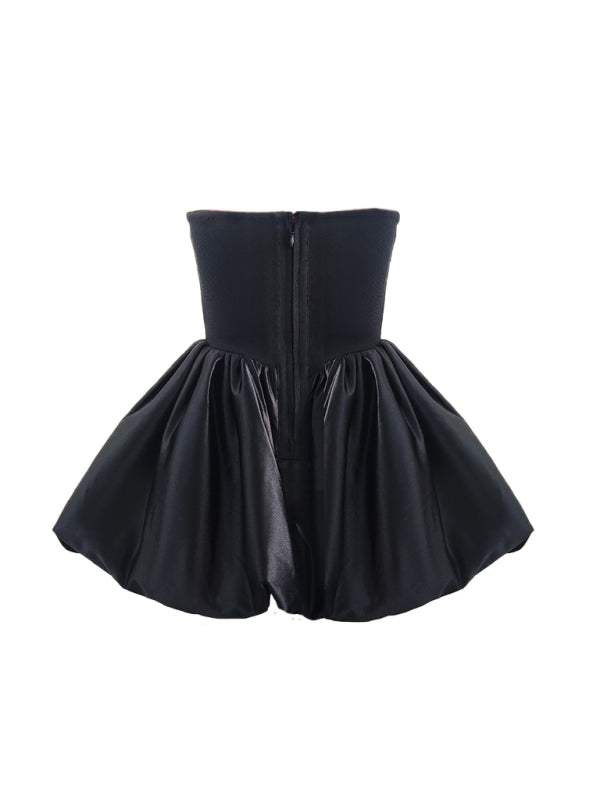 Women's Fishbone Tutu Tutu Birthday Dress Party White Fluffy Pumpkin Dress