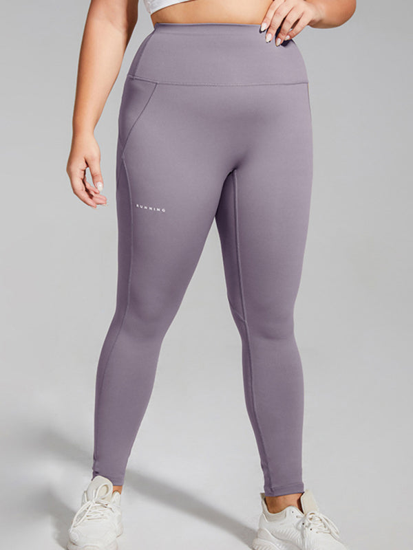 Voidsy Plus Size Running Sweatpants High Waist